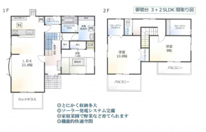 夷隅郡御宿町御宿台、中古一戸建ての間取り画像です