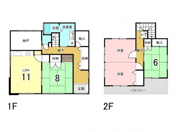 いすみ市大原、中古一戸建ての間取り画像です