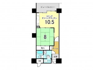 勝浦市川津、マンションの間取り画像です