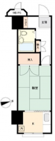 夷隅郡御宿町浜、マンションの間取り画像です