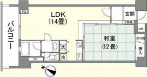 いすみ市岬町、マンションの間取り画像です