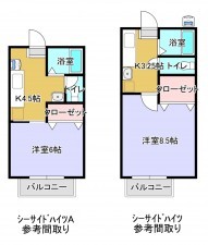 勝浦市浜勝浦、収益物件/アパートの間取り画像です