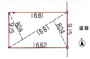 長生郡睦沢町大谷木、土地の間取り画像です