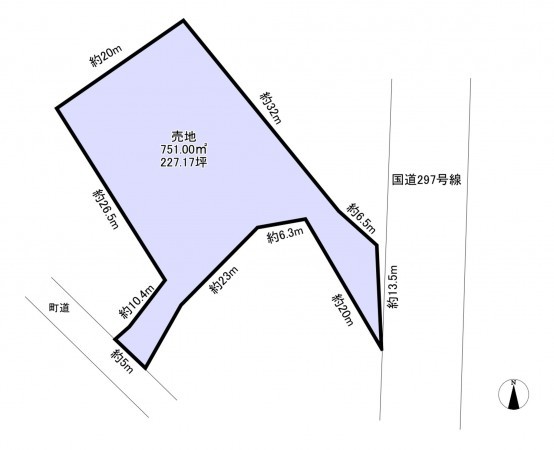 夷隅郡大多喜町上原、土地の間取り画像です