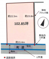 長生郡睦沢町川島、土地の間取り画像です