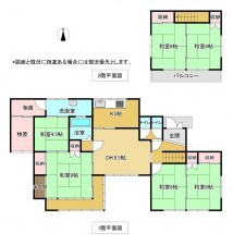 夷隅郡大多喜町久保、中古一戸建ての間取り画像です
