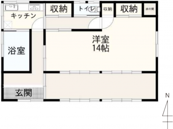 夷隅郡大多喜町横山、中古一戸建ての間取り画像です