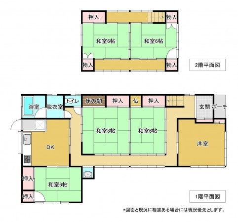 夷隅郡大多喜町猿稲、中古一戸建ての間取り画像です