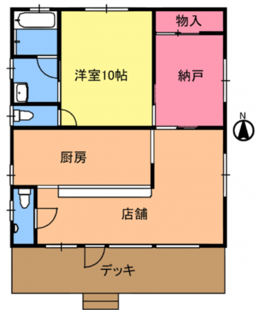 いすみ市岬町、収益物件/住宅付店舗の間取り画像です