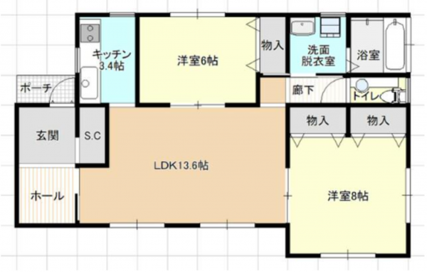 いすみ市弥正、新築一戸建ての間取り画像です