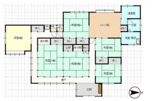 いすみ市岬町、中古一戸建ての間取り画像です