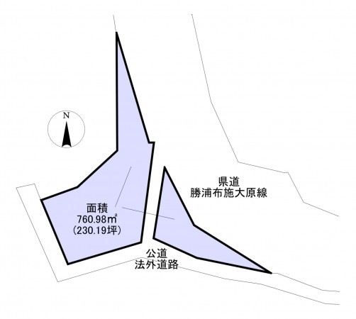 勝浦市市野川、土地の間取り画像です