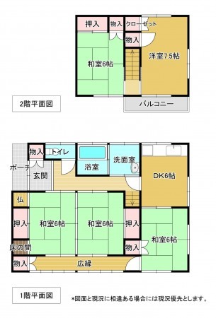 夷隅郡大多喜町新丁、中古一戸建ての間取り画像です