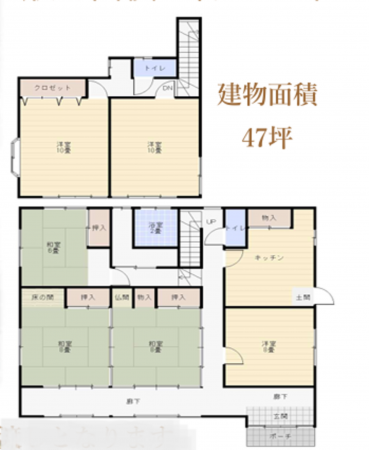 いすみ市岬町、中古一戸建ての間取り画像です