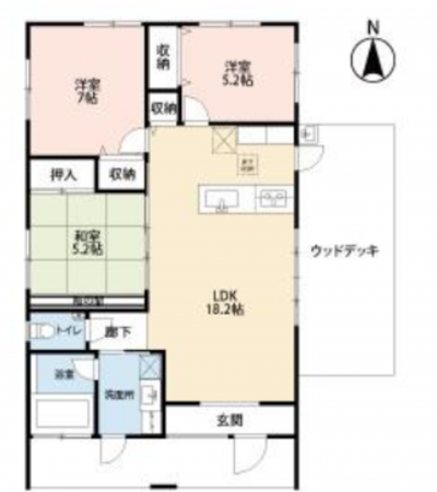 いすみ市大原台、新築一戸建ての間取り画像です