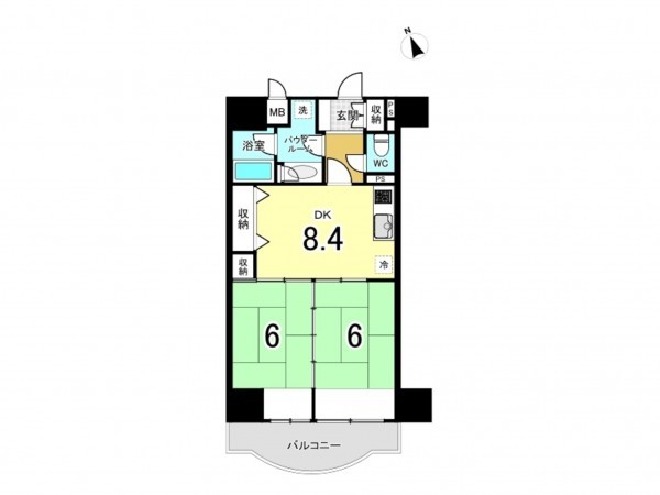 夷隅郡御宿町須賀、マンションの間取り画像です