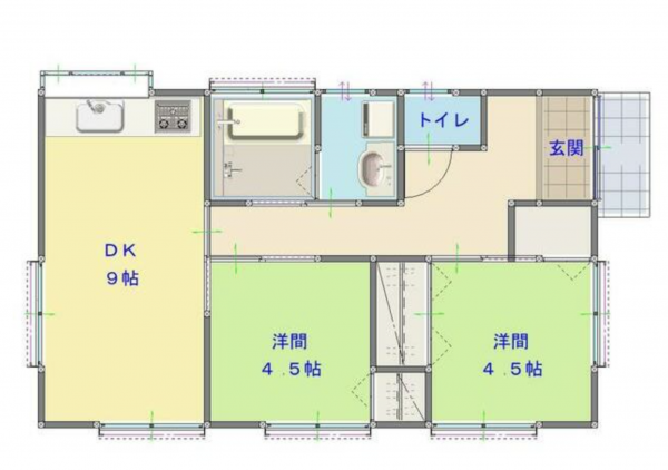 いすみ市山田、中古一戸建ての間取り画像です