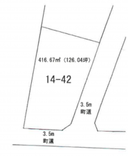 長生郡睦沢町川島、土地の間取り画像です