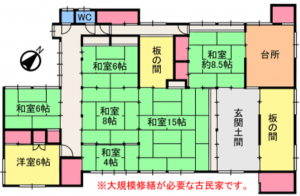 夷隅郡大多喜町三条、土地の間取り画像です