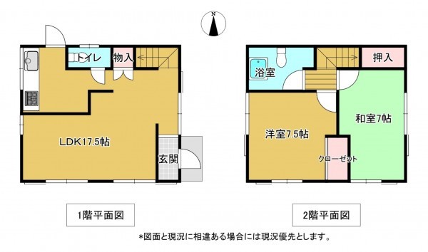 勝浦市新官、中古一戸建ての間取り画像です