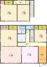 夷隅郡大多喜町船子、中古一戸建ての間取り画像です