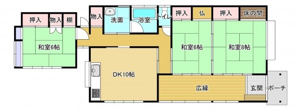いすみ市岬町、中古一戸建ての間取り画像です