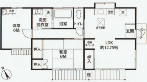 いすみ市岬町、中古一戸建ての間取り画像です
