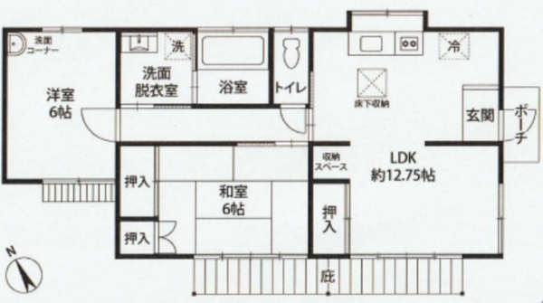 いすみ市岬町、中古一戸建ての間取り画像です