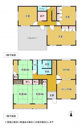 いすみ市岬町、中古一戸建ての間取り画像です