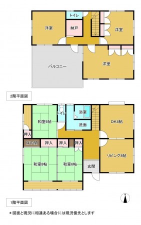 いすみ市岬町、中古一戸建ての間取り画像です