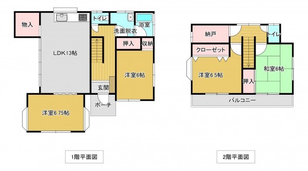 いすみ市佐室、中古一戸建ての間取り画像です