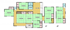 夷隅郡御宿町実谷、中古一戸建ての間取り画像です