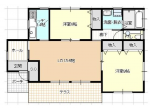 いすみ市岬町、新築一戸建ての間取り画像です