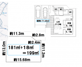 いすみ市岬町、土地の間取り画像です