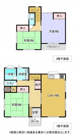 いすみ市岬町、中古一戸建ての間取り画像です