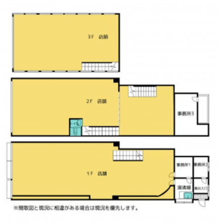 いすみ市大原、収益物件/店舗付住宅の間取り画像です