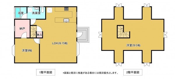 いすみ市日在、中古一戸建ての間取り画像です