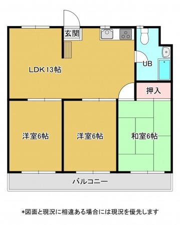 夷隅郡御宿町浜、マンションの間取り画像です