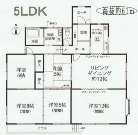 いすみ市大原台、中古一戸建ての間取り画像です
