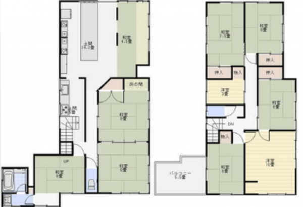 夷隅郡大多喜町大多喜、中古一戸建ての間取り画像です
