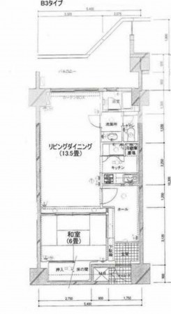 いすみ市岬町、マンションの間取り画像です