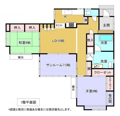 いすみ市大原台、中古一戸建ての間取り画像です