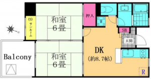 勝浦市沢倉、マンションの間取り画像です
