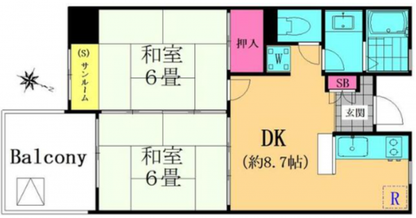 勝浦市沢倉、マンションの間取り画像です