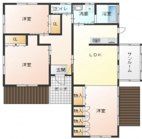 いすみ市日在、中古一戸建ての間取り画像です