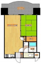 夷隅郡御宿町浜、マンションの間取り画像です