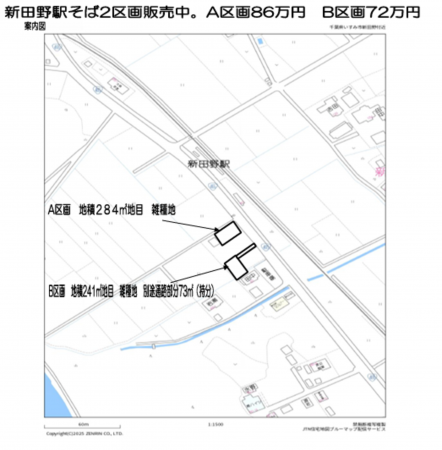 いすみ市新田野、土地の間取り画像です