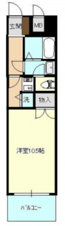 勝浦市部原、マンションの間取り画像です