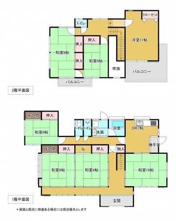 いすみ市新田、中古一戸建ての間取り画像です