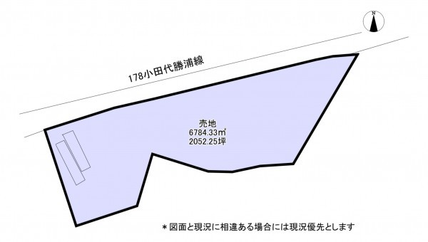 夷隅郡大多喜町会所、土地の間取り画像です